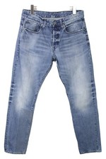 G-Star 3301 Tapered Prestored Hommes Jeans W33/L32 Brodé Moustaches Bouton