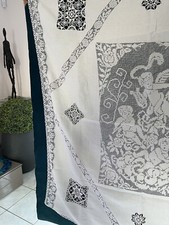 Antique fabric, antique linen, tablecloth antique linen embroidery angelot, 140x110 NL13