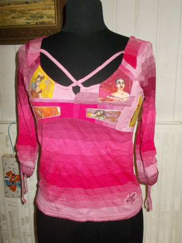 Y2k shirt rose top manche - y2k,