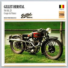GILLET-HERSTAL 500 HG 25 1936 Belgium Edito Service Atlas Motorcycle Card