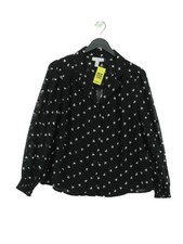 Topshop Women's Blouse UK 12 Black Polyester with Nylon Basic