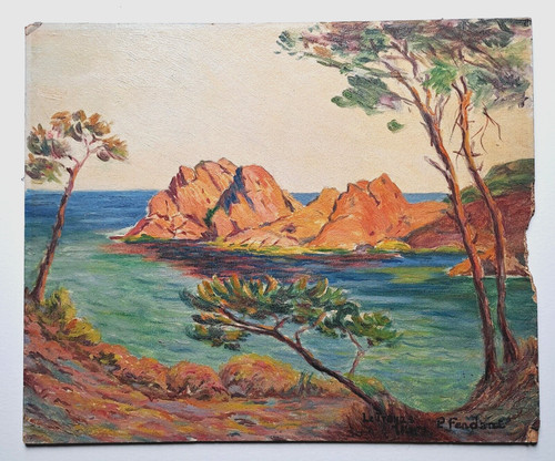 Ancienne huile sur carton - ancienne,