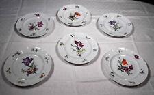 1925 ROSENTHAL set of 6 flat plates 26 cm porcelain floral decor