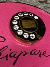 50’s Schiaparelli Rotary Phone Dial Black/Gold Metal Compact, Puff, Sifter READ