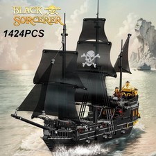 Blocs De Construction De Bateau Pirate Noir, 1424 Pièces, Squelette, Bateau Fant