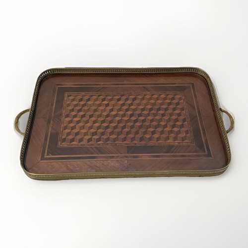 Plateau marqueterie bois - marqueterie, xixe