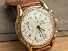 BULOVA Chronograph Arabia 653150 Valjoux 7750 Automatic Men's Watch Vintage 38mm