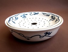 Art Nouveau 1900 ORCHIS Sarreguemines U&C Porte Éponge pour Ensemble de Toilette