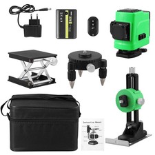 3D 12 lignes laser Niveau laser Vert 360 ° Mode auto-nivelant et manuel étanche