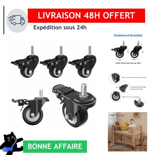 Roulettes pivotantes 50mm - , avec