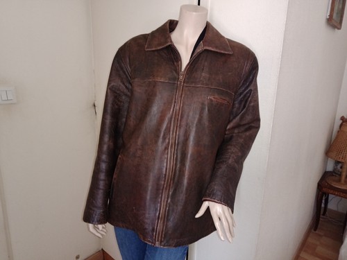 Vintage veste cuir vieilli - veste,