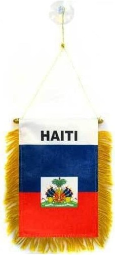 Drapeau voiture haïti 15x10cm - drapeau,