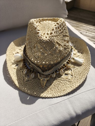 Chapeau femme neuf paille - en,