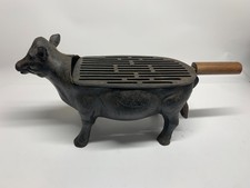 Cast Iron Cow Hibachi Grill BBQ Tabletop Vintage Rare HTF