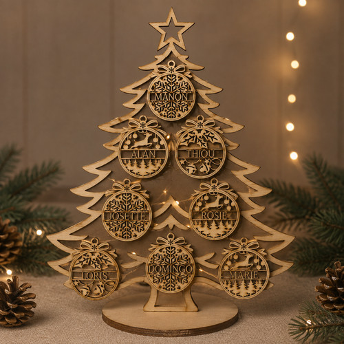 Boule noël bois - boule,