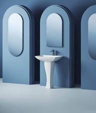 Lavabo avec Colonne salle de bain Lave-mains modèle Jazz en céramique