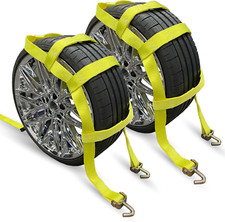Adjustable Wheel Net Tow Dolly Basket Straps with Swivel J Hooks (2 Pack) Tow Do