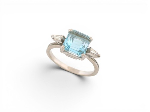 Bague cocktail aigue marine - bague,