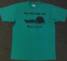 Vtg 90s Mesa Verde Stage Line Faded Shirt L Marcos Colorado Nature Cowboy Grunge