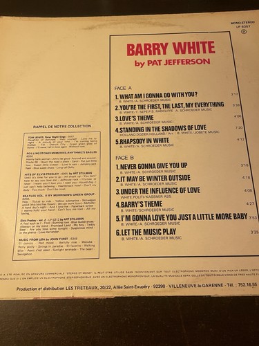 Vinyle tours barry white - -,