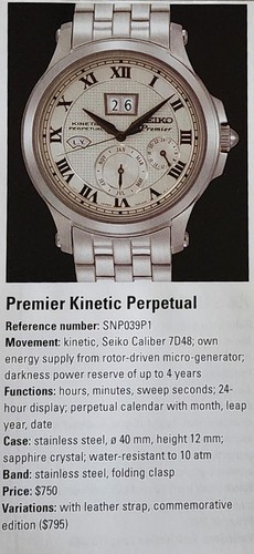 Seiko premier kinetic - kinetic, watch
