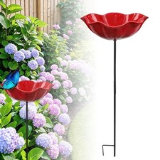 Abreuvoir Fleur Métal Rouge