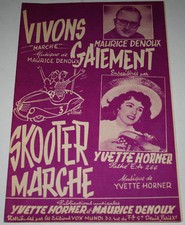 Partition vintage sheet music YVETTE HORNER : Vivons Gaiement * Accordéon