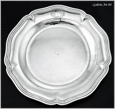BELZON  : Rarissime Plat rond en Argent massif XVIIIe Cour. Marquis NANTES 1765