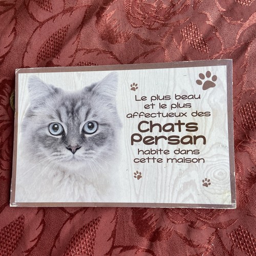 Plaque bois chat - chat, persan