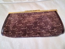 Rare Vintage 80s Sac Givenchy Logo Print Brown Long  Clutch Wallet