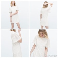 ZARA CROCHET CAPE SLEEVE DRESS