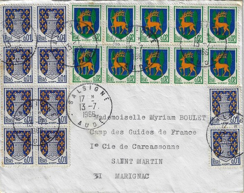 France 1966 lettre avec - lettre,