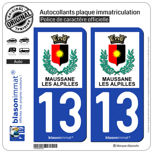 Autocollant plaque auto - 2, 13