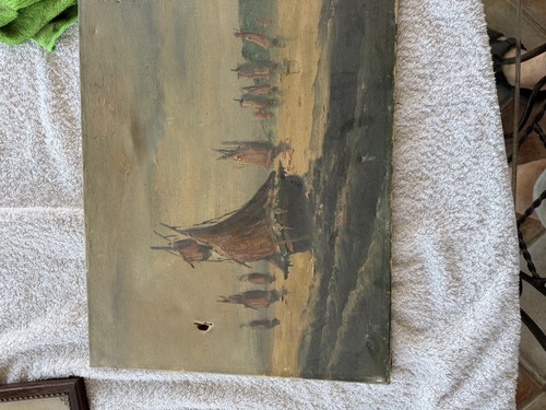 Hiuile sur tableau marine - sur,