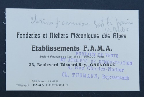 Carte visite fama grenoble - visite,