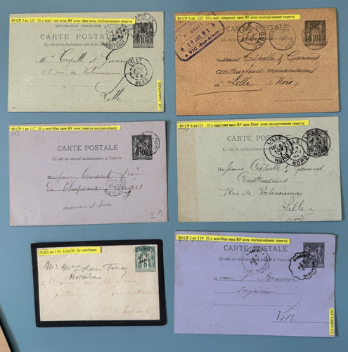 Lot 6 entiers postaux - ==, de
