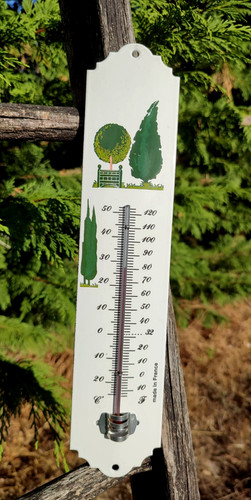 Thermomètre émaillé jardin - thermomètre,