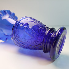 Vase à colerette art déco / héron attrapant une grenouille