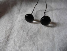 ANCIENS YEUX SULFURE EN VERRE 10MM  NOIR "OURS CHIEN ANIMAUX"