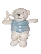 Peluche doudou ours blanc pull