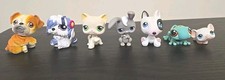 Vintage Littlest Pet Shop Lot Of 7 Figurines Cat, Dogs, Turtle, Rabbit, Mouse