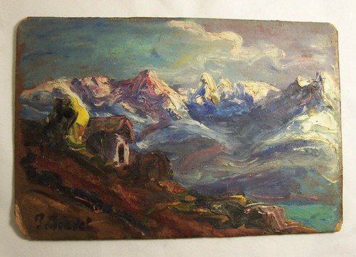 Peinture huile sur panneau - peinture,