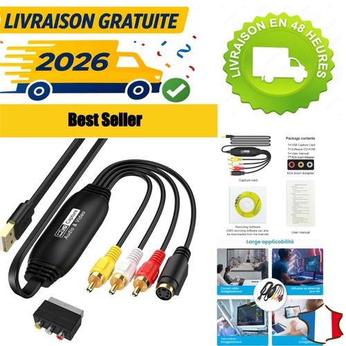 Carte capture vidéo usb - carte, 2.0