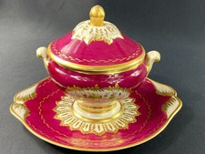 Regency Style Porcelain Floral Decor Jam Drageer Taker Cup