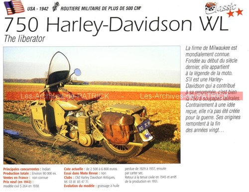 Harley davidson 750 wla - davidson,