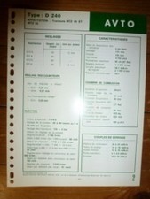D240 - Fiche Technique Avto