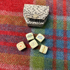 Vintage Molinard Jasmin Paris 5-Dice Bakelite Game Poker Perfume Exclusive Set