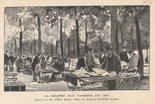 POSTCARD LA BOURSE AUX TIMBRES IN 1941 - + YT 507 PARIS 25/11/41