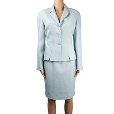 Vintage Thierry Mugler Womens Powder Blue Skirt Suit Size FR 40