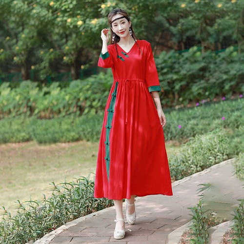 Robe maxi ethnique pour femme - maxi,